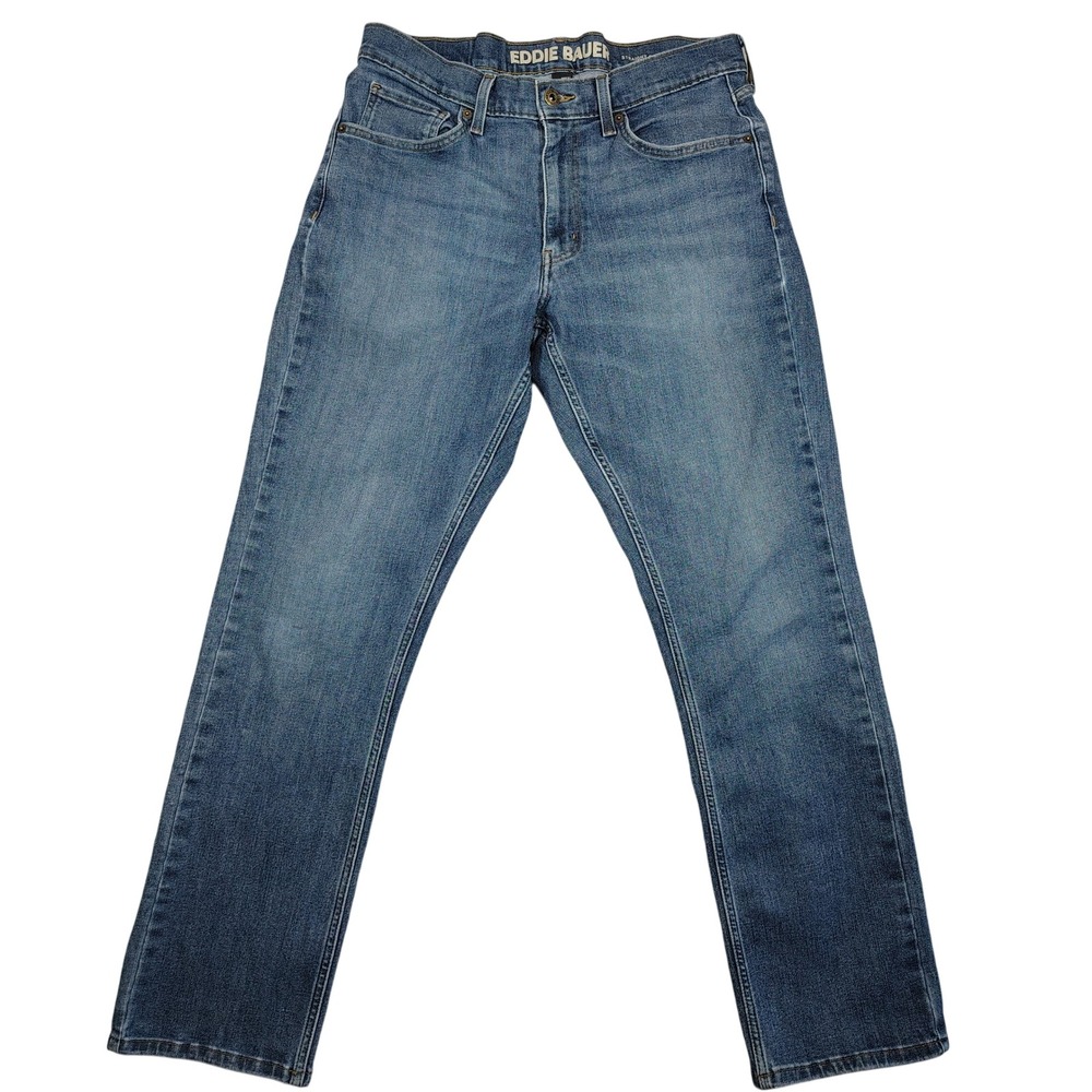 Eddie Bauer Jeans Mens 32x32 Blue Straight Fit Specialty Dyed Stretch Denim